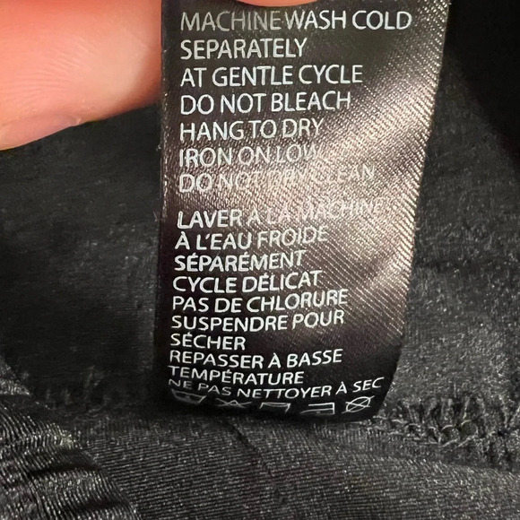 Shimmery black Dex leggings with zippers on legs, size Small - Picture 7 of 9